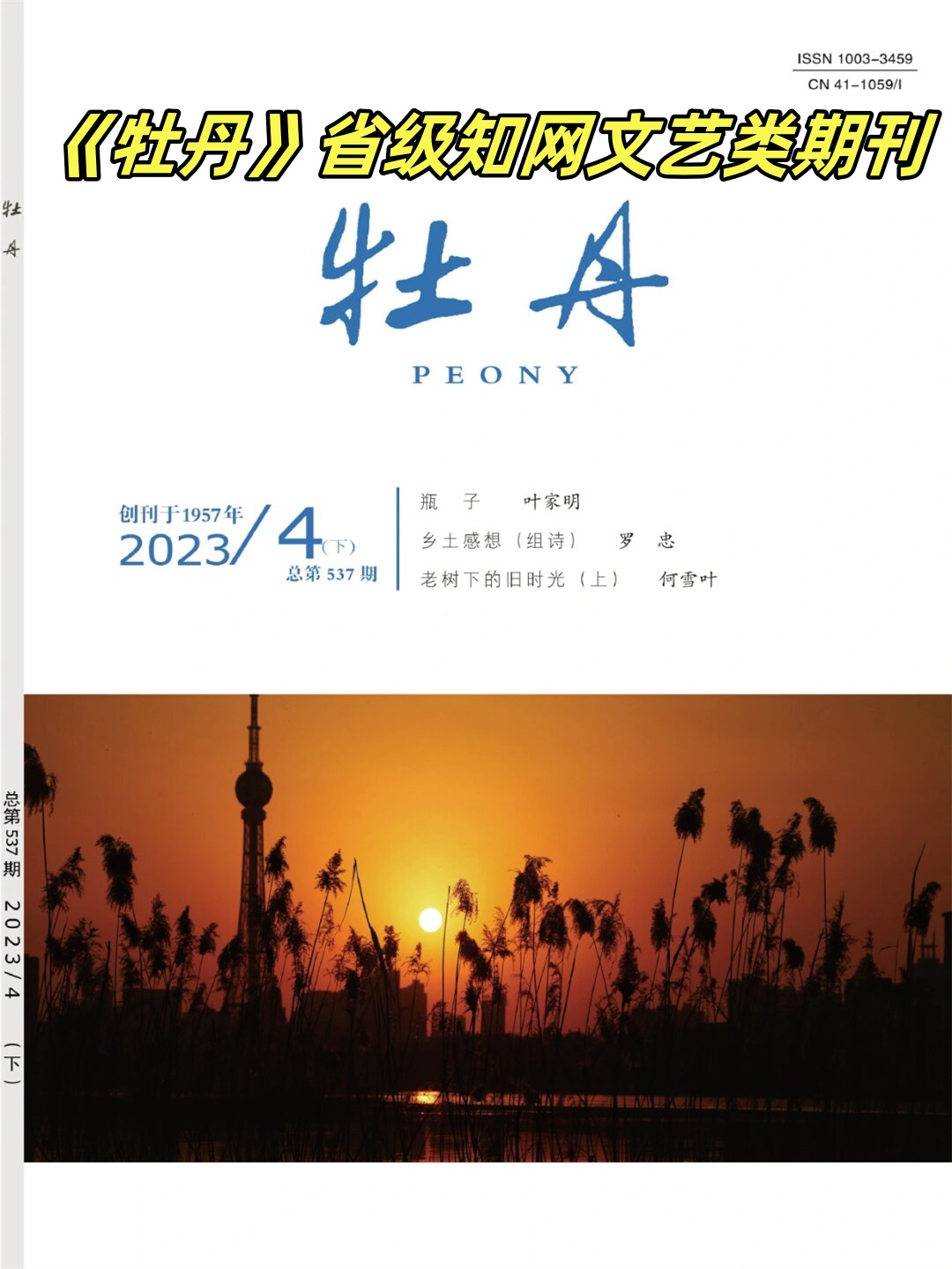 《牡丹》——绽放在省级知网文艺类期刊的文学之花